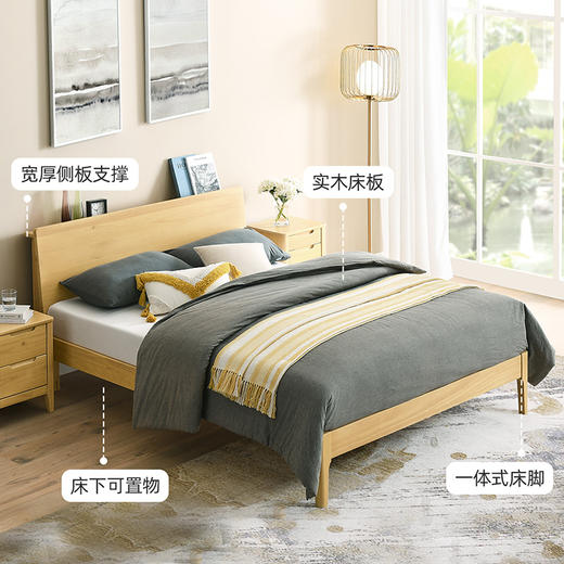 喜梦宝床原木家具北欧风格松木床1.5米双人床木床成人卧室 商品图4