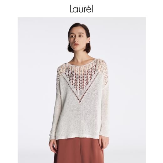 Laurel劳芮23春夏 经典带子纱镂空针织衫LWL342M08200 商品图8