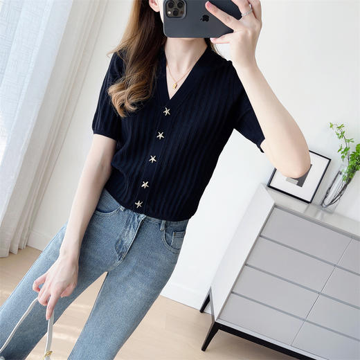 【开春归来！海星扣针织短袖】YOOEMN 海星扣针织短袖 2色可选 冰麻丝材质 让整个夏天都凉爽！ 商品图6