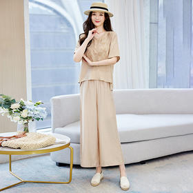 HR WY89119民族风时尚休闲气质复古刺绣两件套