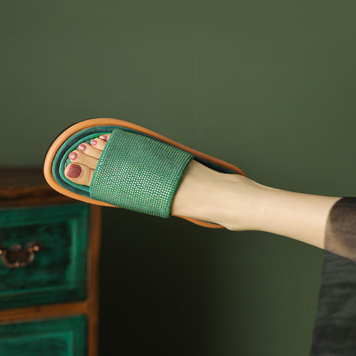 舒适百搭，厚底水钻凉拖鞋TYM-6176 商品图11