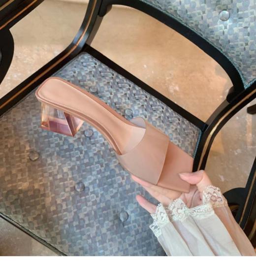 【ROAADN2023款法式粗跟方头凉鞋】品牌定制的三层复合鞋底，巨防滑！且轻盈Q弹！真正的好鞋底，成本很高！ 商品图12