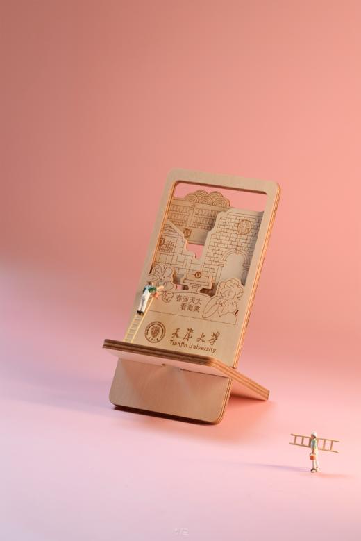 《春看海棠》木制拼装手机支架 商品图0