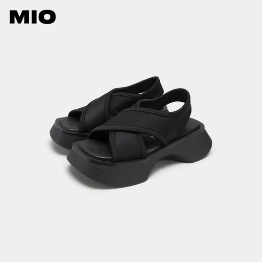 MIO米奥夏鱼嘴鞋松糕厚底沙发凉鞋时尚休闲沙滩鞋女M233130607 商品图3