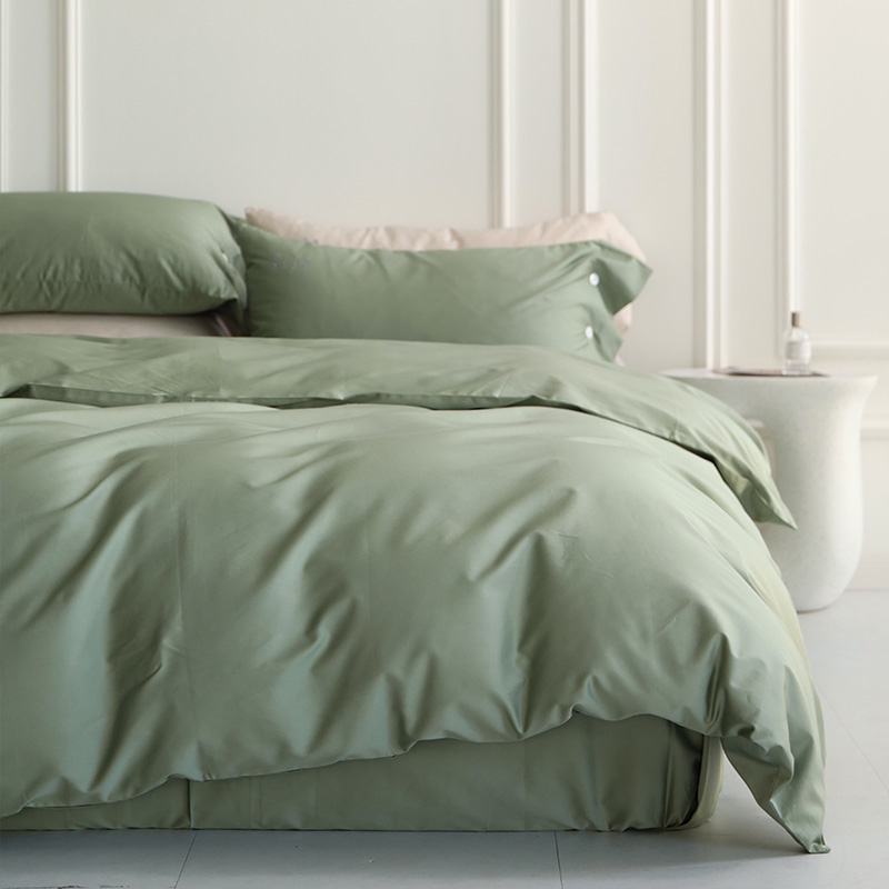 法国ELLE DECO 100S纯色刺绣四件套 正单全棉活性纯色100支新疆长绒棉全年适用