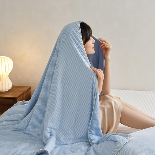 自然醒A类无印风凉感针织夏被冰皮被全棉针织夏被大豆抑菌空调被夏凉被夏季冰淇淋可水洗机洗LFS 商品图3