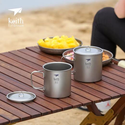 铠斯 钛杯纯钛水杯折叠柄杯办公杯子便携户外精致露营容量300ML Ti3201 商品图2