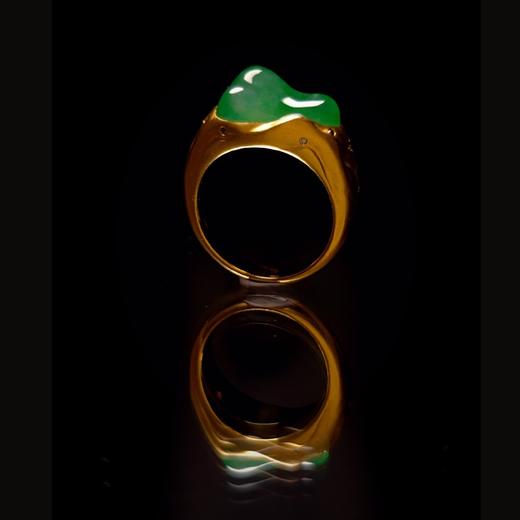 【只此青绿】翡翠青山戒18k镶嵌 商品图3