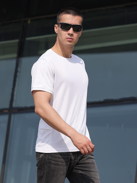 鹰爪领风COOLMAX冰感吸湿排汗柔软亲肤速干极简百搭高弹抗防晒T恤 商品图1