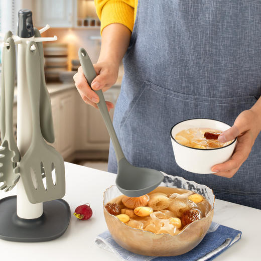 「七件套！硅胶厨具」硅胶锅铲全包硅胶厨具七件套 厨房用品餐饮用具勺子铲工具套装 商品图3