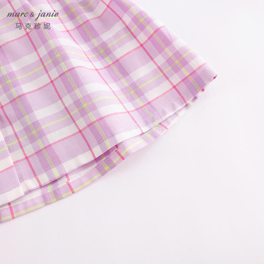 马克珍妮夏装新款 女童学院风裙子披肩领格子连衣裙230960 商品图5