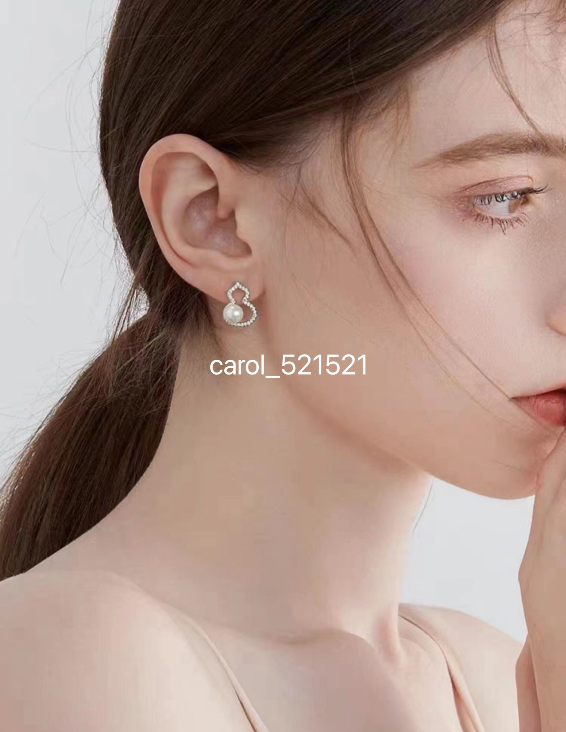 施华洛珍珠耳饰 纯银锆石御本木同款 婉约含蓄低调精致奥黛丽赫本同款