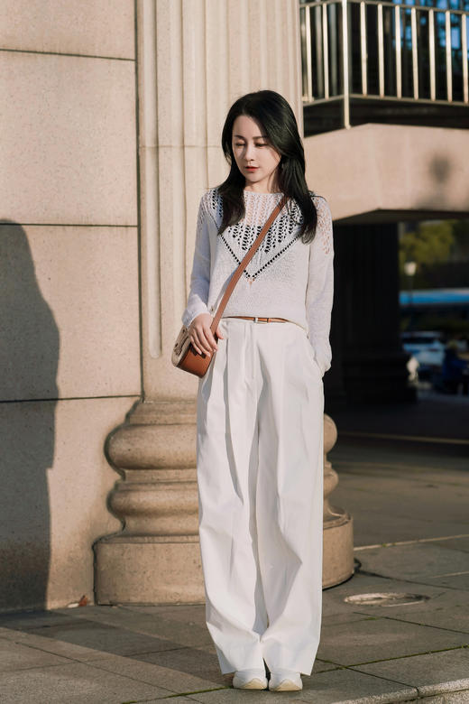 Laurel劳芮23春夏 经典带子纱镂空针织衫LWL342M08200 商品图1