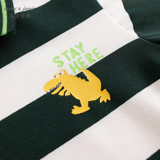 【科技凉感】马克珍妮夏装新款 男童条纹短袖POLO衫230697 商品图3