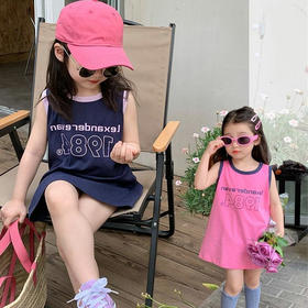 【夏装新款！字母背心裙】女童裙子字母撞色背心裙连衣裙23夏装新款童装3-8岁sh