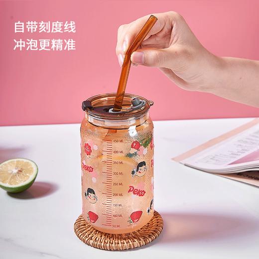 可爱ins高硼硅耐热玻璃易拉罐吸管杯梅森杯带吸管学生牛奶饮料杯 商品图5