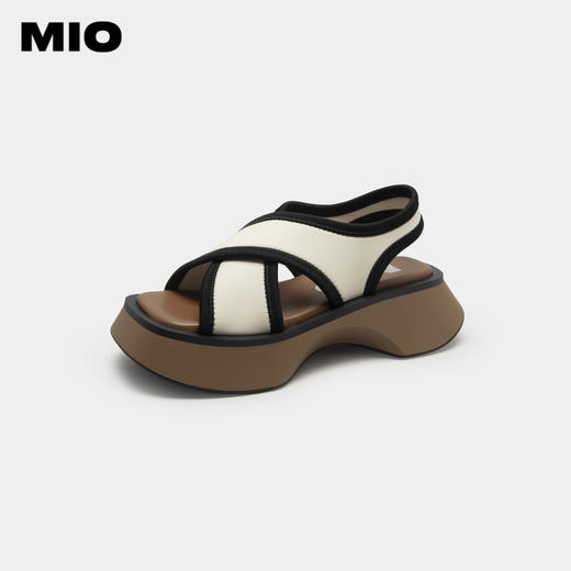 MIO米奥夏鱼嘴鞋松糕厚底沙发凉鞋时尚休闲沙滩鞋女M233130607 商品图1