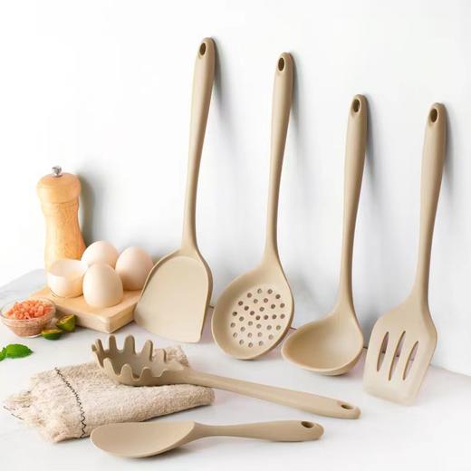 「七件套！硅胶厨具」硅胶锅铲全包硅胶厨具七件套 厨房用品餐饮用具勺子铲工具套装 商品图0