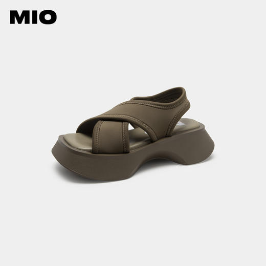 MIO米奥夏鱼嘴鞋松糕厚底沙发凉鞋时尚休闲沙滩鞋女M233130607 商品图2