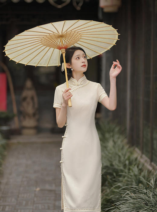 TX春夏酒红色修身显瘦日常新娘装旗袍连衣裙 商品图5