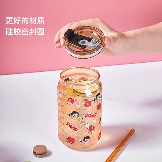 可爱ins高硼硅耐热玻璃易拉罐吸管杯梅森杯带吸管学生牛奶饮料杯 商品图4