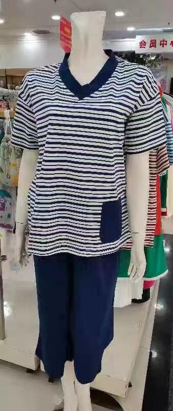 5F毛巾美术馆条纹家居服 商品图0