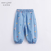 马克珍妮夏装新款 女童纯棉无感印花防蚊裤 儿童薄款牛仔裤230793 商品缩略图1