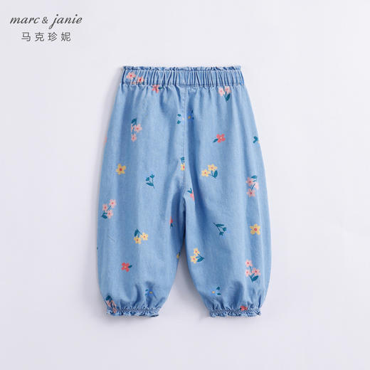 马克珍妮夏装新款 女童纯棉无感印花防蚊裤 儿童薄款牛仔裤230793 商品图1