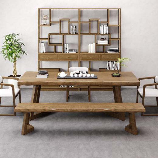 实木会议桌长桌简约现代办公桌工业风新款长条大桌子工作洽谈桌椅 商品图3