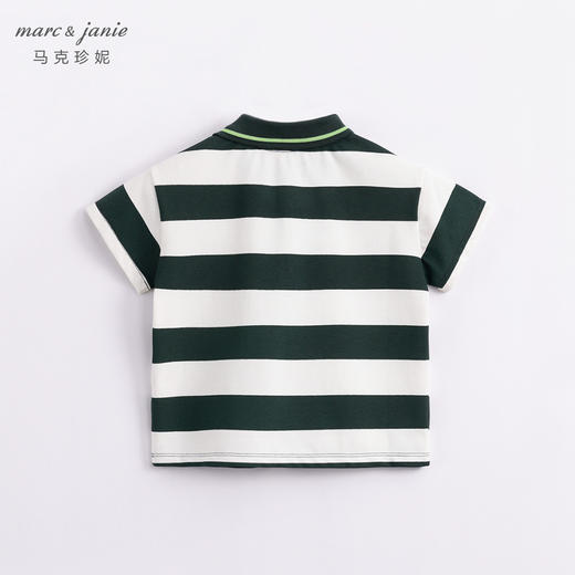 【科技凉感】马克珍妮夏装新款 男童条纹短袖POLO衫230697 商品图1
