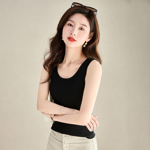 白色无袖，薄款针织背心CC-52-F20 商品图3