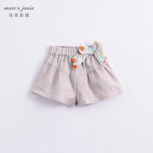 马克珍妮夏装 女童100%亚麻休闲短裤 儿童裤子230950 商品图3