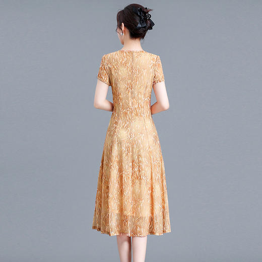 时尚气质妈妈装，短袖打底A字裙QYM-BL2513-Y 商品图3