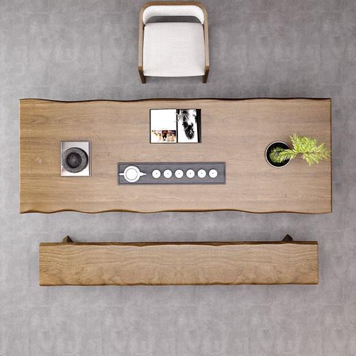 实木会议桌长桌简约现代办公桌工业风新款长条大桌子工作洽谈桌椅 商品图2