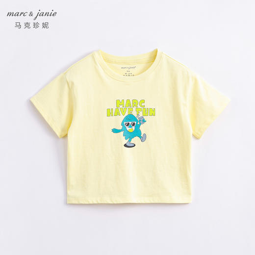 马克珍妮夏装男童手绘涂鸦纯棉休闲短袖T恤230700 商品图2