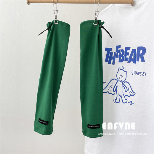 可调节绿色袖套防晒冰袖女宽松手护臂骑行夏季天户外防晒手套长款 商品图3