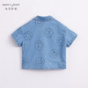 马克珍妮夏装新款 男童笑脸涂鸦纯棉牛仔短袖衬衫230898 商品缩略图1