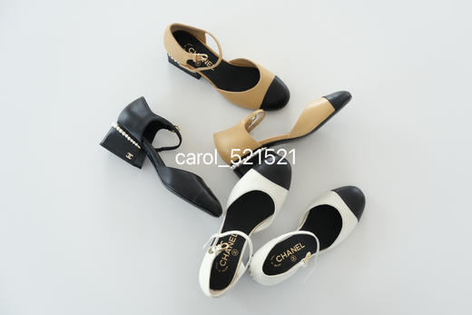 春夏新款 经典圆包头珍珠粗跟玛丽珍鞋 高级百搭经久不衰的"双色鞋" 商品图0