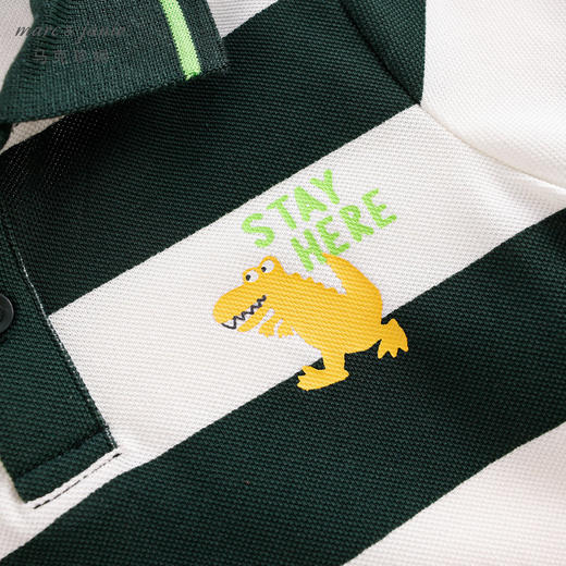 【凉感抗菌】马克珍妮新款夏装 男童条纹POLO领连体衣230699 商品图3