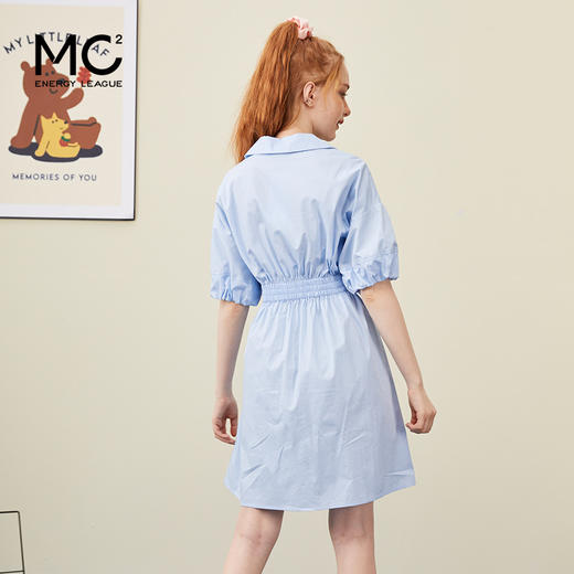 女装翻领开v款配腰带连衣裙-37006Q3221007 商品图3