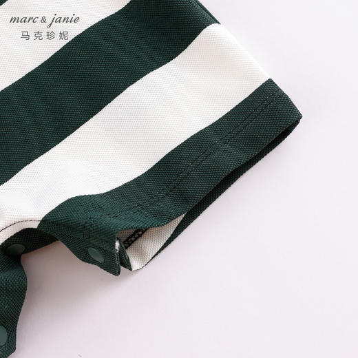 【凉感抗菌】马克珍妮新款夏装 男童条纹POLO领连体衣230699 商品图4