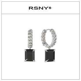 RSNY MEN链条黑玛瑙耳钉