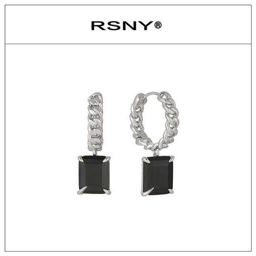RSNY MEN链条黑玛瑙耳钉 商品图0