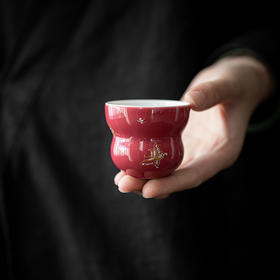 岚工坊 金银错舞蝶/葫芦茶杯   功夫茶具文人品茗杯 金银错舞蝶陶瓷主人杯