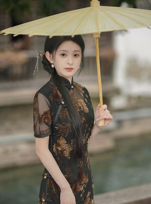 TX春夏时尚修身旗袍连衣裙日常假两件背心式改良旗袍 商品图1