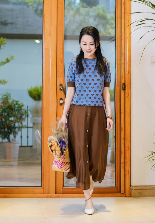 奇威 爱心提花针织T恤0DB05008金猪甄选 商品图3