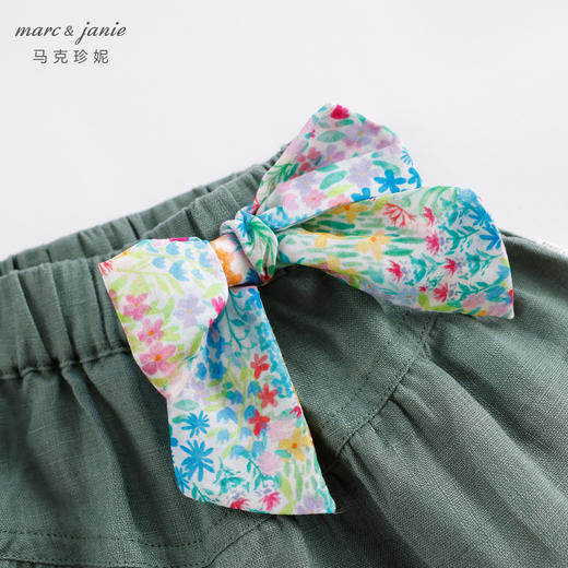 马克珍妮夏装 女童100%亚麻休闲短裤 儿童裤子230950 商品图5