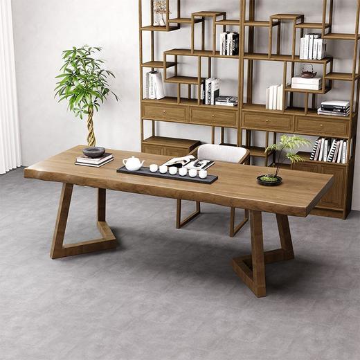 实木会议桌长桌简约现代办公桌工业风新款长条大桌子工作洽谈桌椅 商品图0