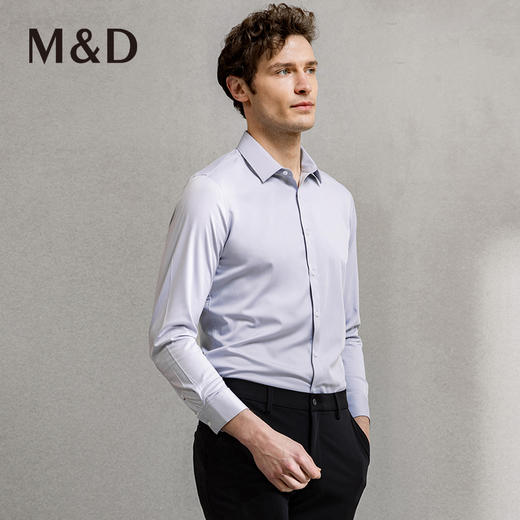 MD名盾长袖衬衫黑科技纳米三防工艺防水防污防潮商务休闲正装衬衣 商品图2