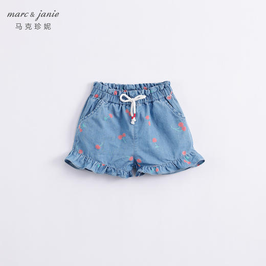 马克珍妮夏装新款 女童趣味樱桃纯棉牛仔背心套装230763 商品图2